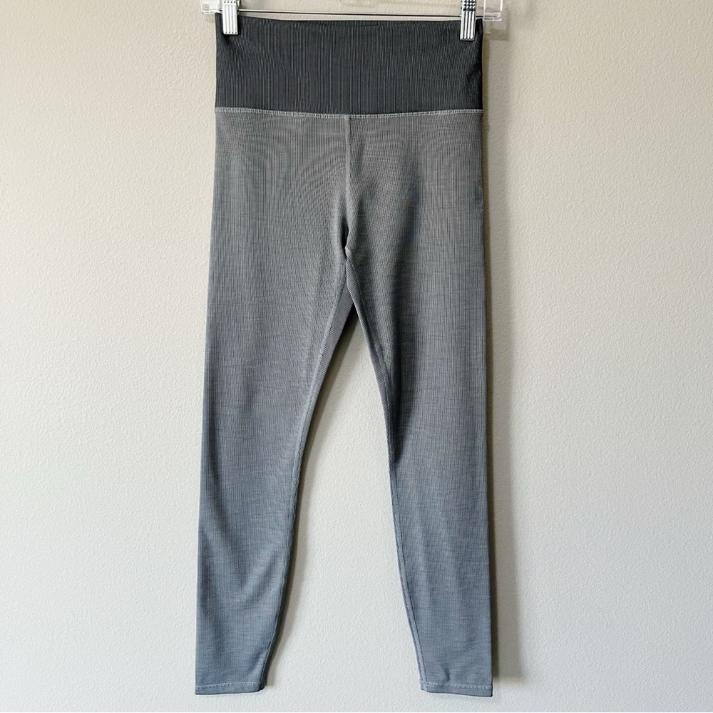 Vuori Lux Rib Studio Leggings Heather Gray Women's Size Small Athleisure Yoga